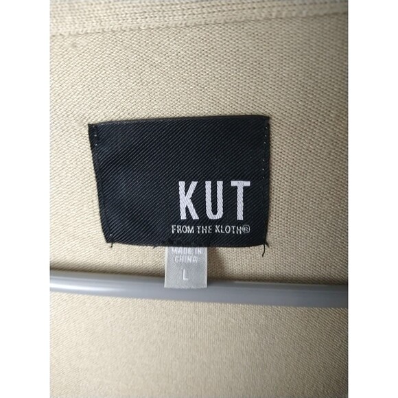 Kut From The Kloth Woman L Brown Cardigan LS Sweater Open Waterfall Front - Picture 2 of 9